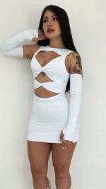vestido Milena com luvas 2 em 1 - Imagem 6