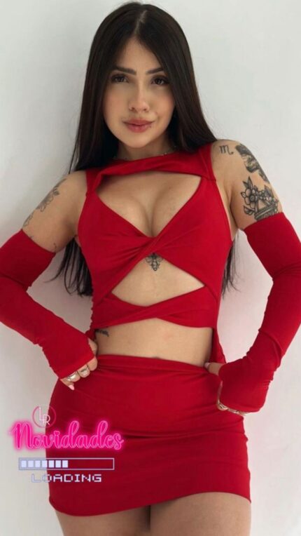 vestido Milena com luvas 2 em 1