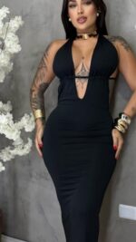 vestido longo decote U - Imagem 5